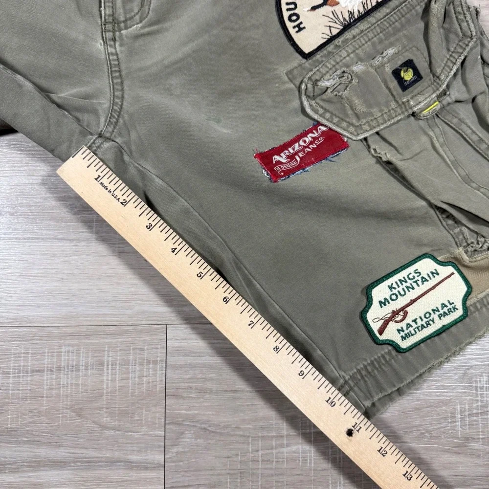 The North Face Rare Cargo Shorts All Over Patches Distressed Heavy Hunting SZ 32